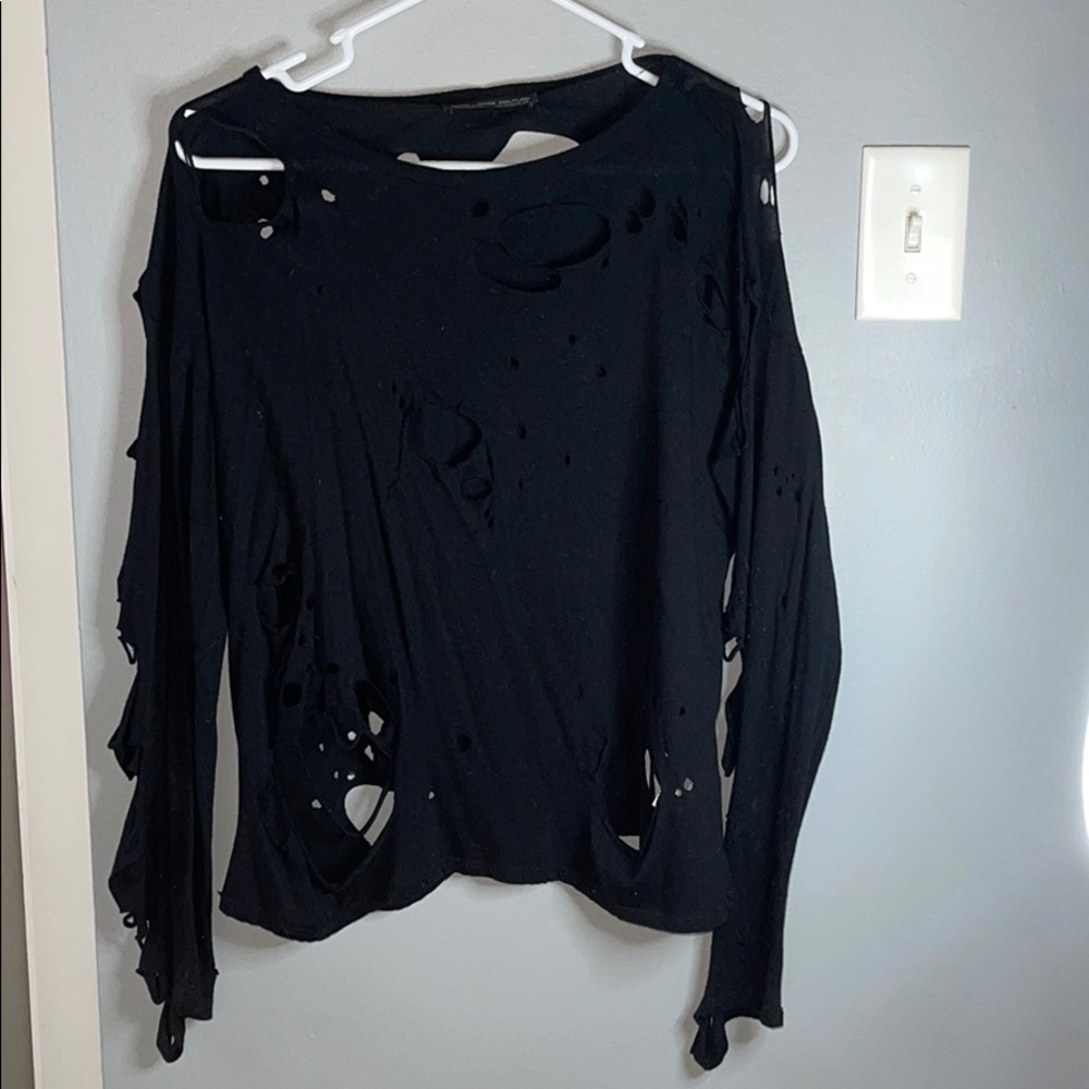 Black Ripped Long Sleeve